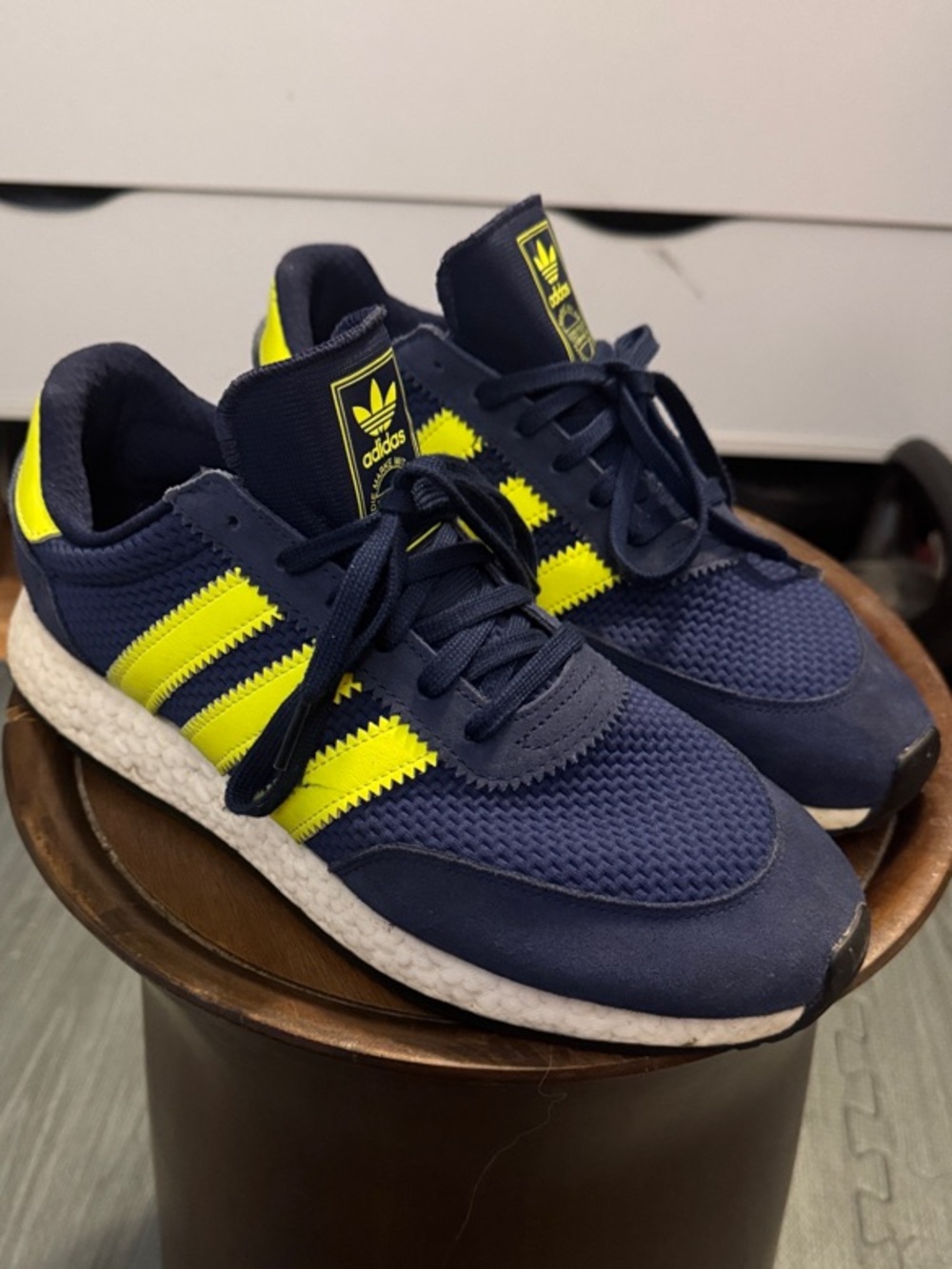 adidas original Dark blue solar Yellow Men's Running Sneakers